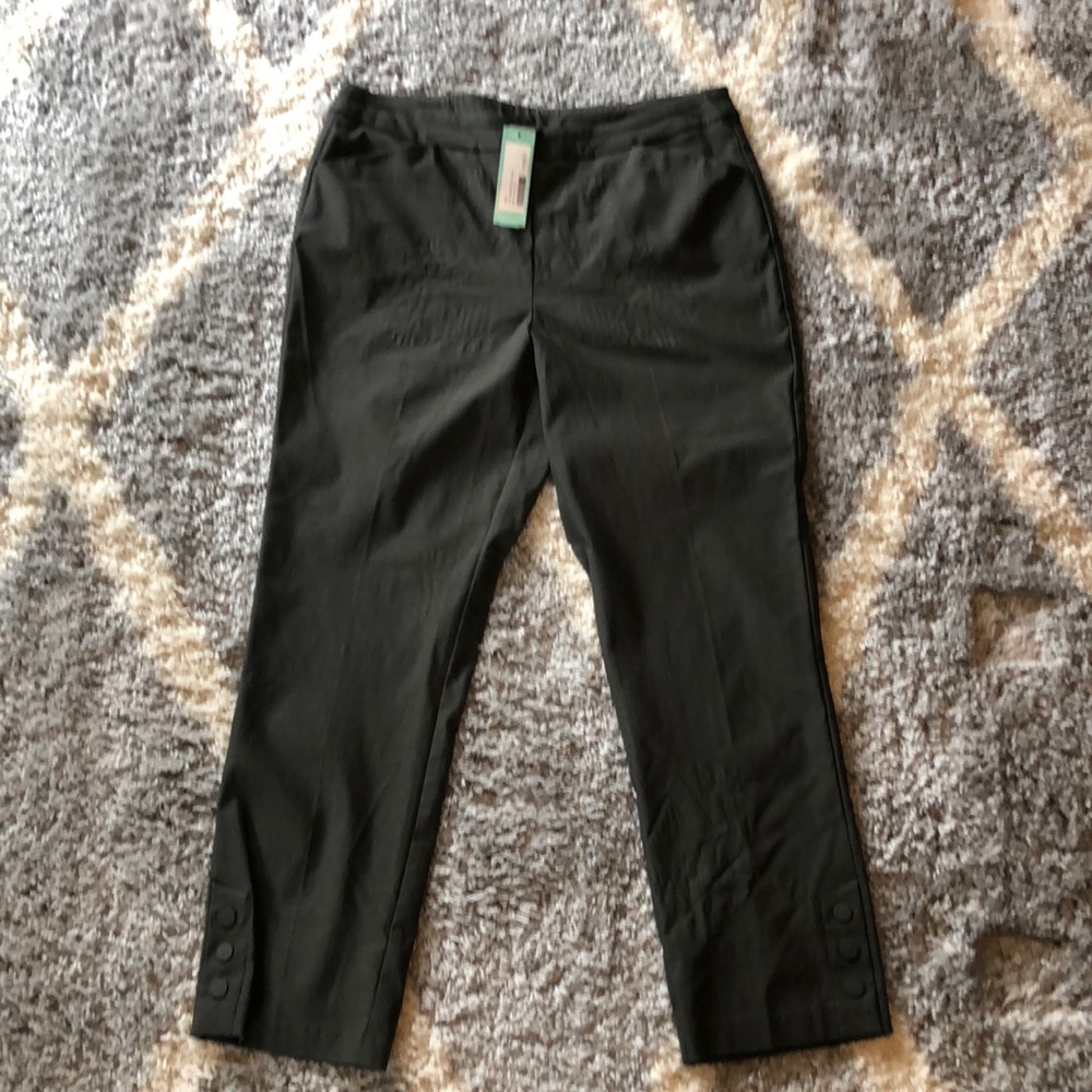 Dark green straight leg pants